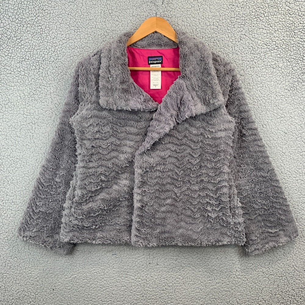 Patagonia Pelage Jacket High Pile Sherpa Jacket Gray Womens Size Small EUC